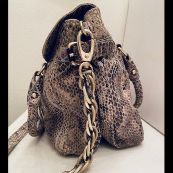 Elliot Lucca Beautiful Snakeskin/Python Print Handbag - Picture 5 of 14